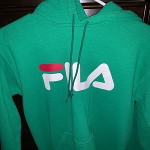 Green FILA hoodie